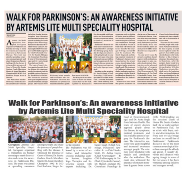 Walk for Parkinson's: An Awareness Initiative by Artemis Lite Hospitals